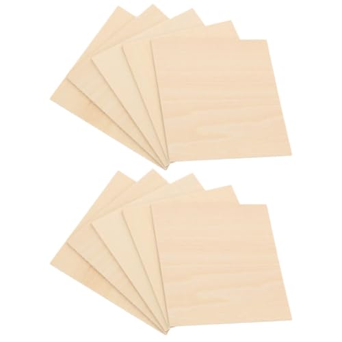JOINPAYA 10 Placas de Madera Blanca sin Pintar para Manualidades 150X150X2 MM 10 Unidades Tablones Multiusos Ideales para Bricolaje Modelismo y Decoración DIY