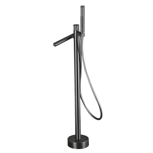 SdaryWare Mitigeur de Baignoire-Douche sur Pied en Laiton Gris, robinetterie de Baignoire sur Pied, Eau Chaude et Eau Froide, Robinet de Baignoire sur Pied, Gris(Grey)