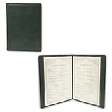 Premium Kunstleder Speisekartenhalter & Präsentationsmappe – A4 – 4 Seiten, 8 Ansichten, transparente Hüllen, abgerundete Ecken, ohne Logo (Smaragdgrün)