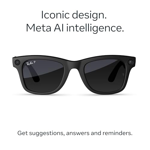 Image of Ray-Ban Meta (Gen 2), Wayfarer, Matte Black | Smart AI Glasses for Men, Women - 2X Battery Life - 3K HD Resolution - 12 MP Ultra-Wide Camera, Audio, Video - Polarized Gradient Graphite Lenses