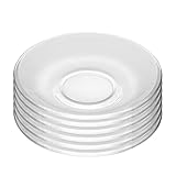 WHJY 6 pcs Clear Glass Plates, 4.5 inch Glass Plate Set, Small Dessert Plates Tea Plates Bulk