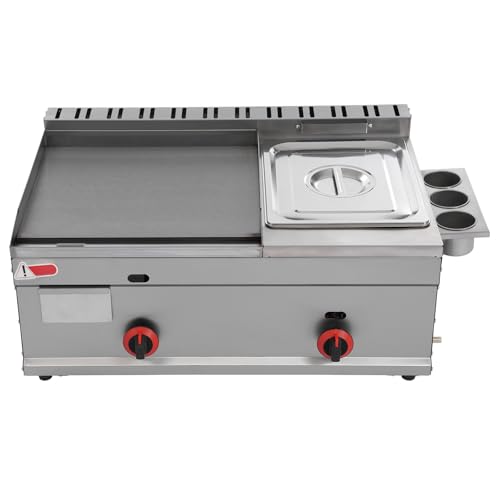 Commercial Gas Grills Griddle Flat Top with Deep Fryer Stainless