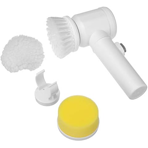 Odziezet Handheld Electric Cleaning Brush, Cordless Power Shower Surface Scrubber and Cleaner Brush for Kitchen Bathroom Tub Tile, 3 Detachable Brush Heads Cover