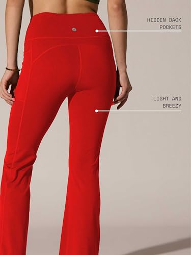 Image of CAVA Women's All Day Flex Flare Pants | High-Waist Flared Yoga Pants with Wide Waistband, 3 Pockets & Anti-Camel Toe | Stretchy, Flattering Activewear for Work & Everyday Wear