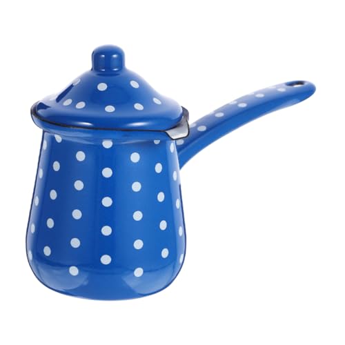 Cabilock Retro Compact Coffee Kettle Enamel Coffee Pot for Easy Pouring Vintage Design Coffee Container for Home Brewing Efficiently Boils Water for Tea Milk