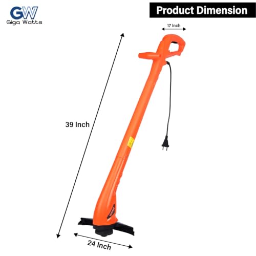 Image of Gigawatts 400W Corded Grass Trimmer 22cm Cutting Diameter Portable Electric String Cutter Machine with Twin Line Bump Feed Spool Compatible with 0.9mm Trimmer-Line for Lawn Edges
