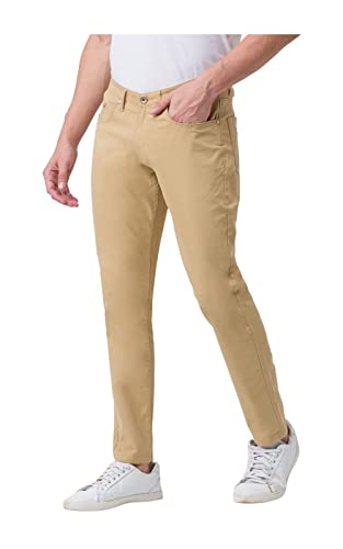 Image of Spykar Men's Mid Rise Slim Casual Pants