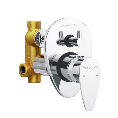 Image of Brass, Concealed Body High Flow Diverter with Exposed Part Kit | Bathroom Shower System | Bathroom Mixer | Chrome Finish (Vignette)