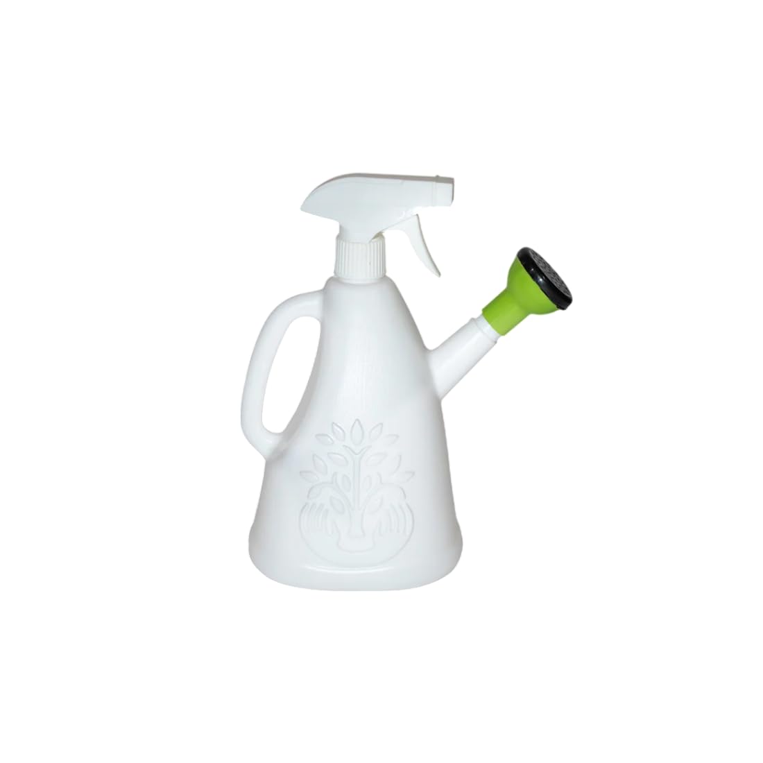 JKT FARMING 2-in-1 Plant Watering Spray Bottle with Nozzle, White and Green, Decorative Embossed Design (1.5 Ltr Green) (Milky White)-image-11