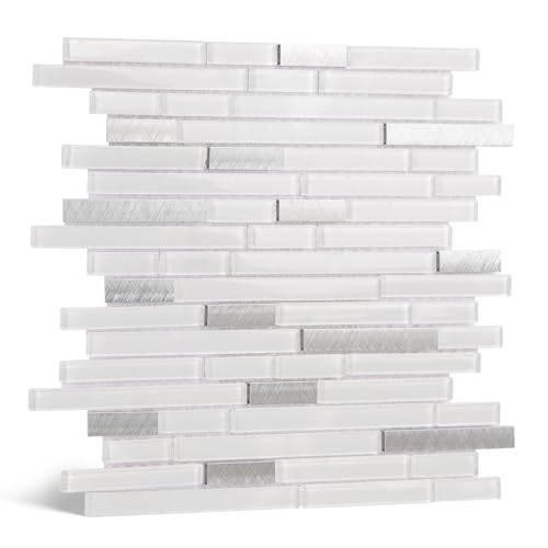 Glossy White Glass Subway Tiles