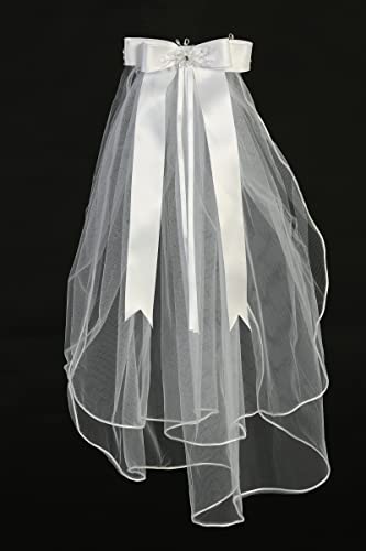 Swea Pea & Lili 1st Communion Veils for Girls - Velos para Primera Comunion - White Veil for Kids - Holy First Communion Veil for Girls 7-164
