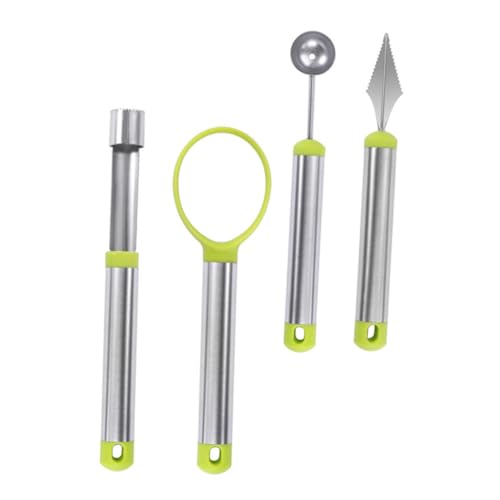 OFFSCH Fruit Carving Cutter Set 4pcs Melon Baller Pineapple Peeler Cutter Corer for Salads Desserts