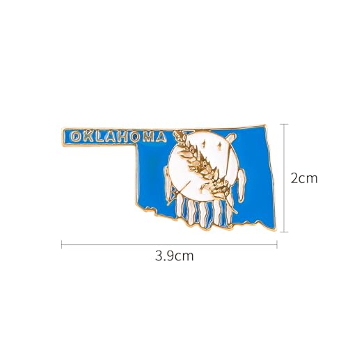 Image of State Shaped Map Lapel Metal Pin Enamel Brooch Keepsake Beautifully Designed for Backpack Hat