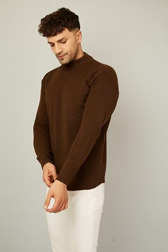 Image of Kvetoo Men High Neck Full Sleeve Winter Woolen Sweater
