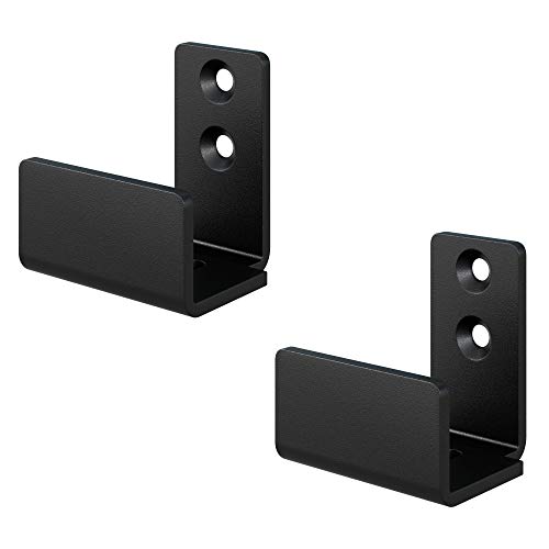 FaithLand Sliding Barn Door Floor Guide, Bottom Adjustable Floor Guide Roller, Black, Pack of 2.