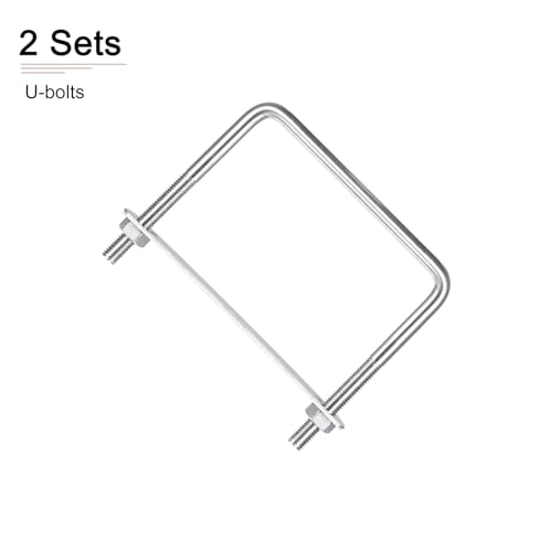Image of DTGN M8x100x100mm(ThreadxWxL) Square U Bolt - 2Pack - Good for Trailer Pipe Replacement Parts - 304 Stainless Steel U Shape Bolts