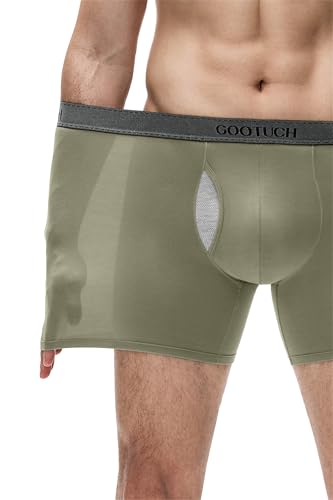 GOOTUCH Men’s Breathable Bamboo Boxer Briefs, Moisture-Wicking Odor Control Underwear, Durable & Sweat-Free (2&4 pack)3