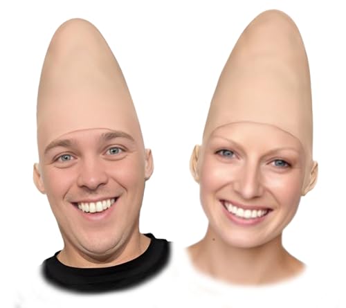 HandinHandCreations Alien Cone Bald Costume Wig 2-Pack (Latex Skull Cap Cone with Attached Ears One-Size Fits Most Adults)