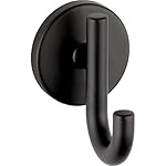 Delta Trinsic (1-Pack) Towel Hooks Matte Black Single Bathroom Hooks Wall Mounted for Robes & Towels Hand Towel Hook Holder Kitchen, Bathroom Accessories