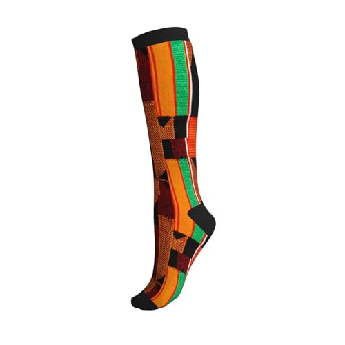 Kente Cloth Compression Socks, Suitable For Both Men And Women - Perfect For Running, Grooming, Hiking, Flying, And Traveling2