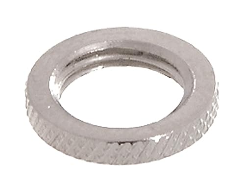 B&P Lamp® 1/8F Knurled Locknut, Nickel Plated Finish