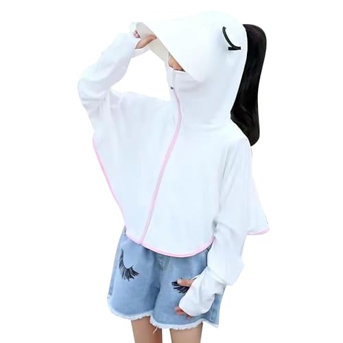 Kids Girls Boys Anti-𝐔v Shirt Hooded Sun 𝐏rotection Shawl Outdoor Cycling Driving Ice 𝐒ilk Sunscern2