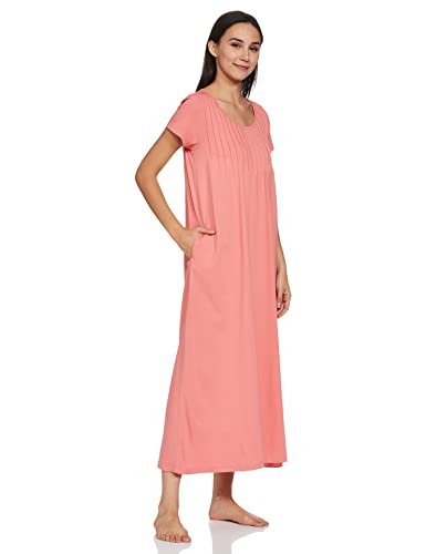 Image of Amazon Brand - Symbol Women Cotton Ankle-Length Casual Regular Nightgown (Available in Plus Sizes)