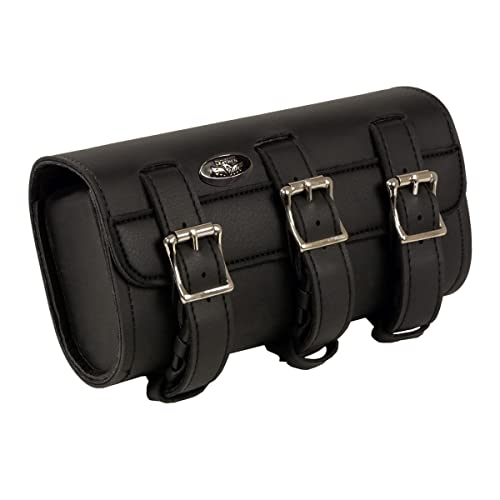 Image of Milwaukee Performance SH49803 Black PVC Large Two Buckle Tool Bag for Motorcycles - One Size