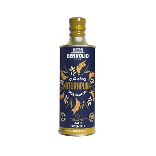 Reines Natürliches Nicht-GMO Reisöl - 500 ml, Benvolio 1938 - Reiskleieöl mit Bio-Ingwerextrakt Ideal zum Braten