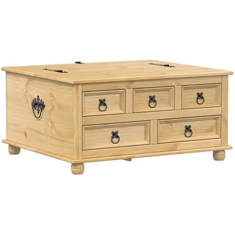 vidaXL Solid Pine Wood Storage Box with Gas Lift Cover