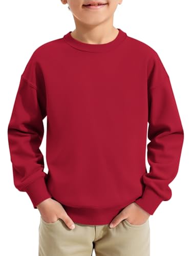 Haloumoning Boys Sweatshirts Kids Fashion Long Sleeve Crewneck Pullover 5-14 Years