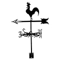 Weather Vane Roof Mount Animal Shape Weathervane Iron Decorative Wind Vane 13x22inch Wind Direction Indicator Weathervanes for Yard Garden Farm, Rooster