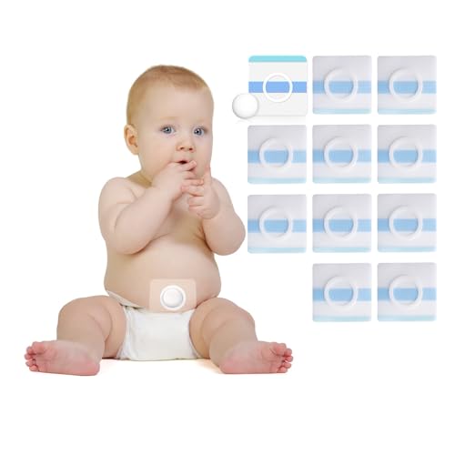 Image of Baby Belly Navel Patches, Cotton Pads for Baby Belly Button Hernia, Infant Essentials Must Haves(1 Set+10 Replacement Stickers)