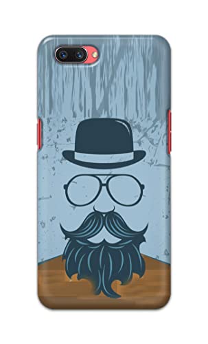 Image of PRINTFIDAA Mustache Beard and Hairstyle Hipster in Glasses Printed Designer Hard Case for Oppo A3S / Oppo A5 (2018), Oppo CPH1803, A1603, RMX1811 Back Cover -(e) RPM1002