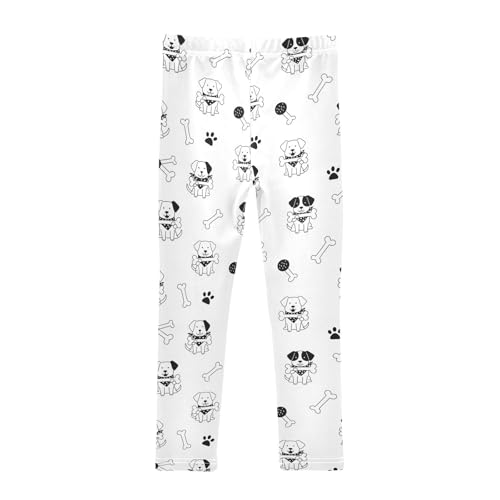Girls Leggings Size 4T Dogs White Soft Stretchy Yoga Pants Tights Girl Clothes for Gymnastics Dance2