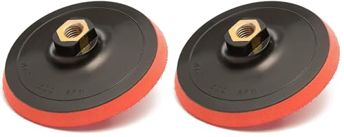 PARENCE.- Plateau de Ponçage 125mm M14 avec Adaptateur – Disque Support pour Meuleuse et Perceuse – Compatible Ponceuse Orbitale – Vitesse 12 500 tr/min) (Lot de 2)