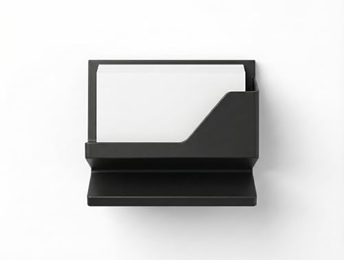 Image of Premium Business Card Holder for Desk | Visiting Card Stand Organizer | Modern Office Desk Card Display | Professional Card Holder for Office, Home & Reception (Matte Black)