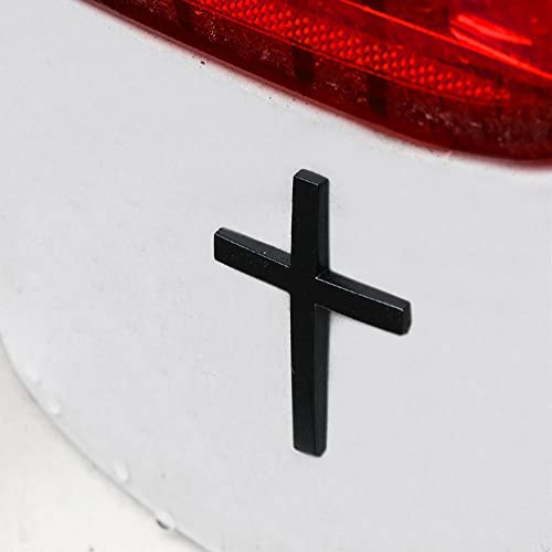 Image of Cross Metal Car 3D Sticker Cross Emblem for Car Motorcycle Scratched Decorative Logo Phone Sticker Side Tail Logo (Black)