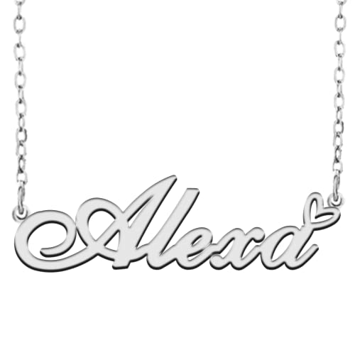 A168A Alexa Custom Name Necklace Customized Personalized Plated Name Necklace for Mother Daughter Christmas New Year Silver