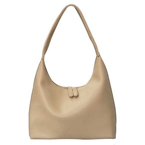 Image of Leather Hobo Bag Small Shoulder Purses for Women Slouchy Tote Handbag Vegan Leather Crescent Bag