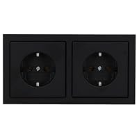 Busch-Jaeger future® linear Komplett-Set: 2x 20 EUC-885 SCHUKO® Steckdosen-Einsatz + 1722-885K Abdeckrahmen 2-fach, Future Linear schwarz matt 55x55 mm – Ansicht 2