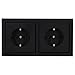 Produktbild Busch-Jaeger future® linear Komplett-Set: 2x 20 EUC-885 SCHUKO® Steckdosen-Einsatz + 1722-885K Abdeckrahmen 2-fach, Future Linear schwarz matt 55x55 mm