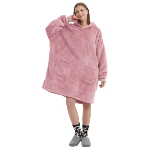 FELOVE Suéter de Felpa con Capucha y Mangas. Suéter cómodo con Dos Bolsillos Profundos. Manta portátil. Manta con Capucha ultrasuave y cómoda para Adultos.