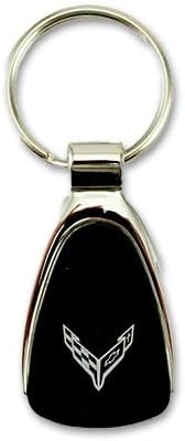 SR1 Performance C8 Corvette Chrome Teardrop Key Chain - Officially Licensed Chevrolet Key Tag
