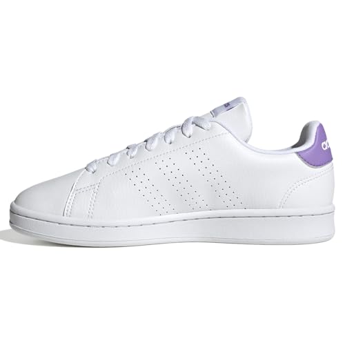 adidas Womens Advantage Perforated Lace Up Sneakers Shoes Casual - White3