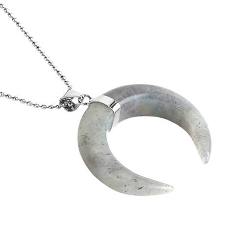 Collier croissant de lune pierre naturelle fine et chaîne de clavicule minimaliste femme