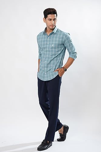 Image of Royaltail Cornflower Blue Check Oxford Cotton Premium Shirt
