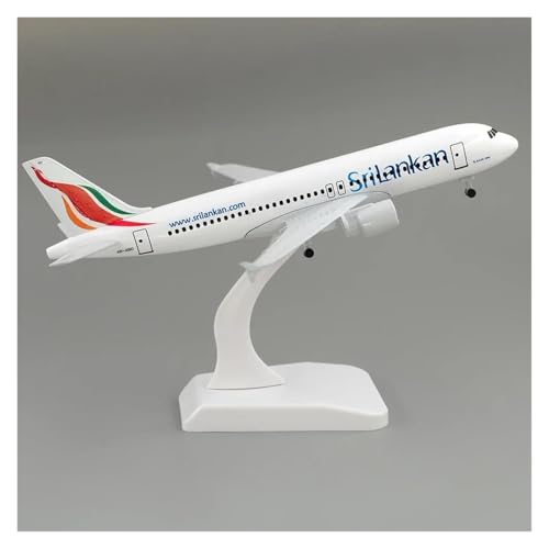BMAONZ 20 Cm para Avión De Aleación A320 SriLankan con Modelo De Rueda Blanco con Soporte ABS Avión En Miniatura