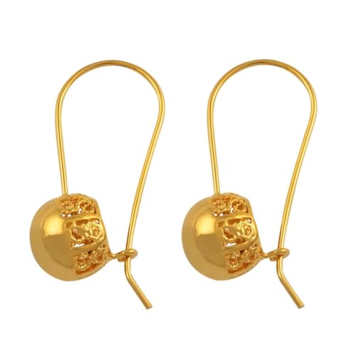 Boucles d'oreilles éthiopiennes en boule de couleur or, idée cadeau femme - 7