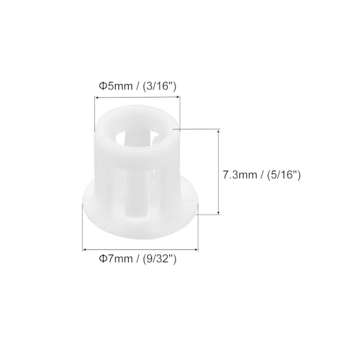 Image of MECCANIXITY 64PCS 5mm(3 /16 inch) White Plastic Hole Plugs, Flush Type Panel Hole Plugs Insert End Caps for Locking Hole Tubes Furniture Cabinet